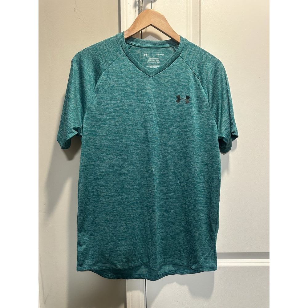 Under Armour Teal Men's Tech Tee V Neck Small‎